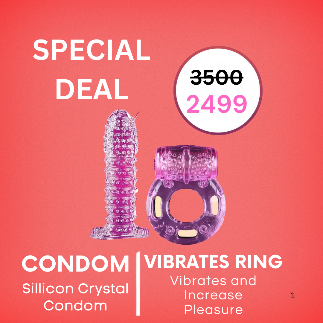 Crystal Reusable Washable Condom Plus Vibrating Ring - Vibrating Deal