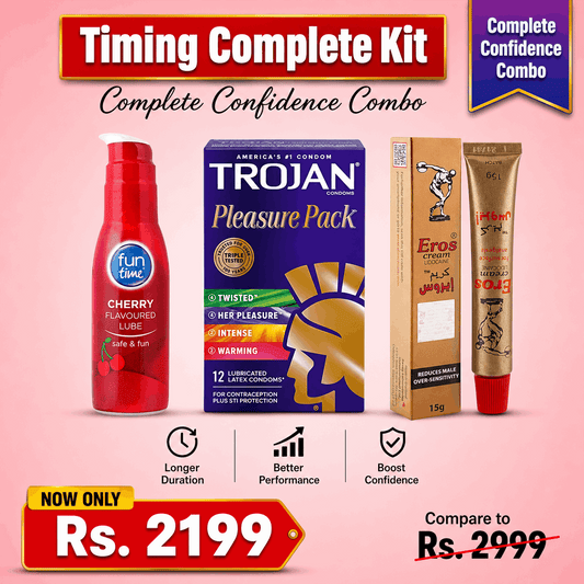 Timing Kit — Delay Condom + Delay Gel + Lubricant | Timing Badhanay Ka Complete Set Pakistan