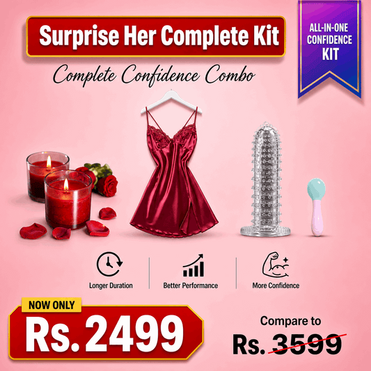 Surprise Her Kit — Satin Nighty + Romantic Candle + Crystal Condom | Gift Box Pakistan COD