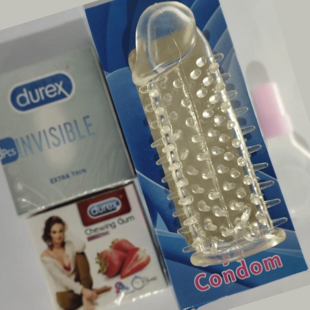 New Shape Washable Reusable Silicon Crystal Spike  The Best Crystal Condom Variety in Pakistan